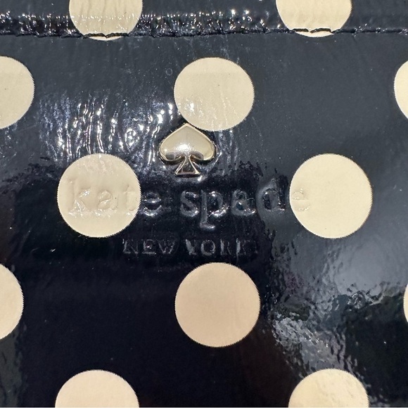 Kate Spade Black & Ivory Patent Polka Dot Crossbody Bag - Picture 3 of 11